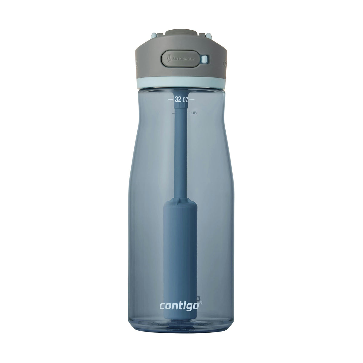 Wells Plastic Filter Water Bottle with AUTOSPOUT Straw Lid, 32 Oz