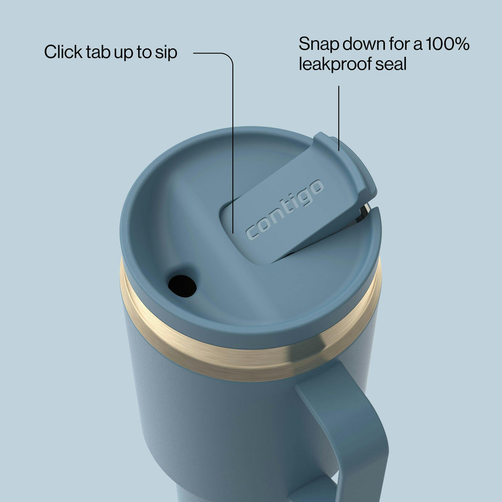 30 oz SnapSeal Tumbler (w/ Straw & Handle)