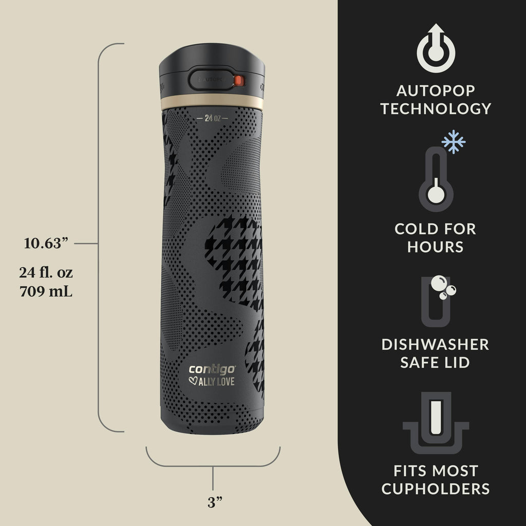 x Ally Love Jackson Chill 2.0 Stainless Steel Water Bottle with AUTOPOP Lid, 24oz
